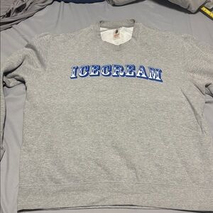 Icecream Gray and Blue Men's Crewneck Sweater